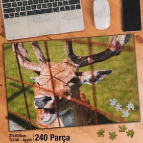 Asil Hobi Mutlu Geyik-Doğa-Hayvanat Bahçesi Yapboz-Ayak Destekli Çerçeveli 240 Parça Puzzle