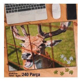 Asil Hobi Mutlu Geyik-Doğa-Hayvanat Bahçesi Yapboz-Ayak Destekli Çerçeveli 240 Parça Puzzle