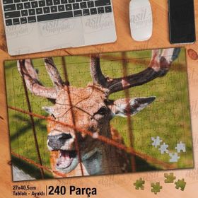 Asil Hobi Mutlu Geyik-Doğa-Hayvanat Bahçesi Yapboz-Ayak Destekli Çerçeveli 240 Parça Puzzle