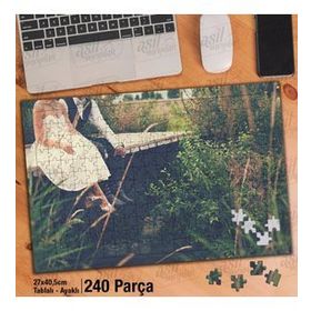 Asil Hobi Mutluluk-İskelede Oturan Çift-Sevgili Yapboz-Ayak Destekli Çerçeveli 240 Parça Puzzle