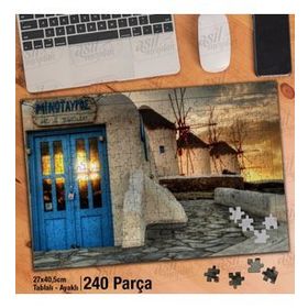 Asil Hobi Mykonos-Değirmenler-Yunanistan-Mimari Yapboz-Ayak Destekli Çerçeveli 240 Parça Puzzle