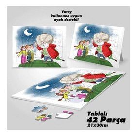 Asil Hobi Nasrettin Hoca Ve Çocuklar-Çocuklar İçin Eğitici Yapboz-Ayak Destekli 42 Parça Puzzle