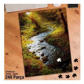 Asil Hobi Nehir-Ağaçlar-Doğa-Manzara Yapboz-Ayak Destekli Çerçeveli 240 Parça Puzzle