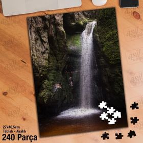Asil Hobi Nehir-Şelale-Doğa-Manzara Yapboz-Ayak Destekli Çerçeveli 240 Parça Puzzle