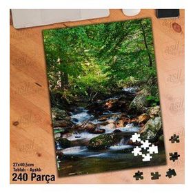 Asil Hobi Nehir-Taşlık-Dere-Doğa Yapboz-Ayak Destekli Çerçeveli 240 Parça Puzzle