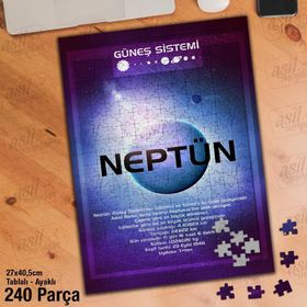 Asil Hobi Neptün Gezegeni-Güneş Sistemi-Evren Yapboz-Ayak Destekli Çerçeveli 240 Parça Puzzle