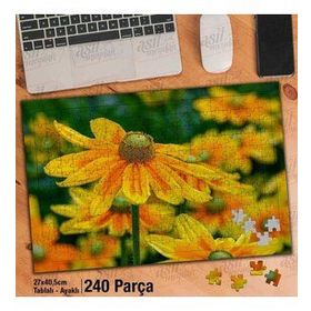 Asil Hobi Nidita Çiçeği-Sarı Parlak Çiçek-Bitki Yapboz-Ayak Destekli Çerçeveli 240 Parça Puzzle