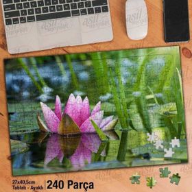 Asil Hobi Nilüfer Çiçeği-Göl-Doğa-Bitki-Tabiat Yapboz-Ayak Destekli Çerçeveli 240 Parça Puzzle