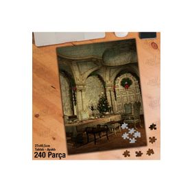 Asil Hobi Noel Hazırlıkları-Çam Ağacı-Yeni Yıl Yapboz-Ayak Destekli Çerçeveli 240 Parça Puzzle
