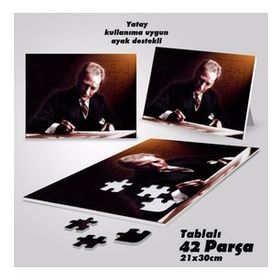 Asil Hobi Not Tutan Mustafa Kemal Atatürk-Yapboz-Ayak Destekli Laminasyonlu 42 Parça Puzzle
