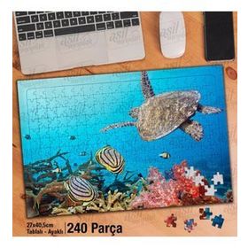 Asil Hobi Okyanus-Balıklar-Su Kaplumbağı Yapboz-Ayak Destekli Çerçeveli 240 Parça Puzzle