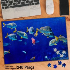 Asil Hobi Okyanus Balıkları-Deniz-Sualtı Canlılar Yapboz-Ayak Destekli Çerçeveli 240 Parça Puzzle