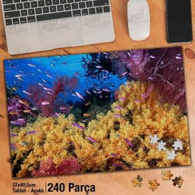Asil Hobi Okyanus-Bitkiler-Balıklar-Canlılar Yapboz-Ayak Destekli Çerçeveli 240 Parça Puzzle