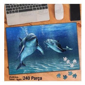 Asil Hobi Okyanus-Deniz-Su Altı Canlıları-Yunus Yapboz-Ayak Destekli Çerçeveli 240 Parça Puzzle