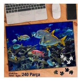 Asil Hobi Okyanus-Doğa-Balıklar-Deniz Altı Yapboz-Ayak Destekli Çerçeveli 240 Parça Puzzle