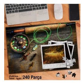 Asil Hobi Olta-Makara-Avcılık Yapboz-Ayak Destekli Çerçeveli 240 Parça Puzzle