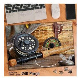Asil Hobi Olta-Misina-Balıkçılık-Av Yapboz-Ayak Destekli Çerçeveli 240 Parça Puzzle