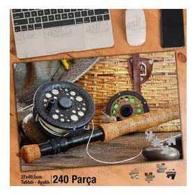 Asil Hobi Olta-Misina-Balıkçılık-Av Yapboz-Ayak Destekli Çerçeveli 240 Parça Puzzle
