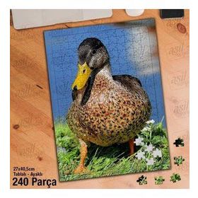 Asil Hobi Ördek-Çimen-Doğa-Hayvan-Gökyüzü Yapboz-Ayak Destekli Çerçeveli 240 Parça Puzzle