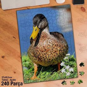 Asil Hobi Ördek-Çimen-Doğa-Hayvan-Gökyüzü Yapboz-Ayak Destekli Çerçeveli 240 Parça Puzzle