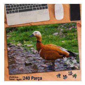 Asil Hobi Ördek-Kaz-Kuş Türü-Doğa-Naturel Yapboz-Ayak Destekli Çerçeveli 240 Parça Puzzle