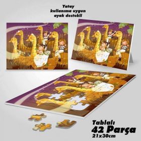Asil Hobi Ördekler-Kız Ve Erkek Çocukları Yapboz-Ayak Destekli Çerçeveli 42 Parça Puzzle