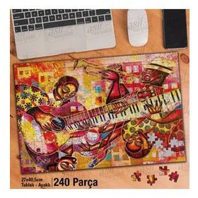 Asil Hobi Orkestra-Müzikal-Sanat Yapboz-Ayak Destekli Çerçeveli 240 Parça Puzzle