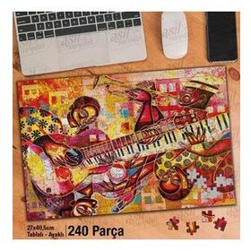 Asil Hobi Orkestra-Müzikal-Sanat Yapboz-Ayak Destekli Çerçeveli 240 Parça Puzzle