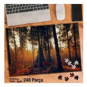 Asil Hobi Orman-Ağaçlar-Sis-Güneş Işığı-Doğa Yapboz-Ayak Destekli Çerçeveli 240 Parça Puzzle