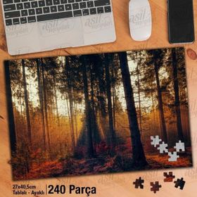 Asil Hobi Orman-Ağaçlar-Sis-Güneş Işığı-Doğa Yapboz-Ayak Destekli Çerçeveli 240 Parça Puzzle