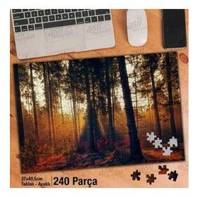 Asil Hobi Orman-Ağaçlar-Sis-Güneş Işığı-Doğa Yapboz-Ayak Destekli Çerçeveli 240 Parça Puzzle
