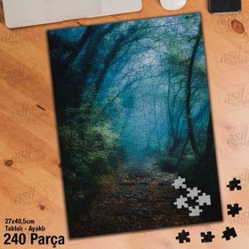 Asil Hobi Orman-Gün Doğumu-Sis-Patika Yapboz-Ayak Destekli Çerçeveli 240 Parça Puzzle