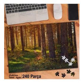 Asil Hobi Orman-Sıralı Ağaçlar-Doğa-Manzara Yapboz-Ayak Destekli Çerçeveli 240 Parça Puzzle