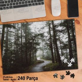 Asil Hobi Orman Yolu-Ağaçlar-Doğa-Manzara Yapboz-Ayak Destekli Çerçeveli 240 Parça Puzzle