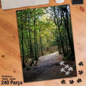 Asil Hobi Orman Yolu-Ağaçlar-Doğa-Manzara Yapboz-Ayak Destekli Çerçeveli 240 Parça Puzzle