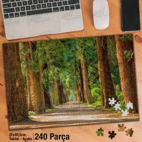 Asil Hobi Orman Yolu-Ağaçlar-Doğa-Manzara Yapboz-Ayak Destekli Çerçeveli 240 Parça Puzzle