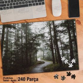 Asil Hobi Orman Yolu-Ağaçlar-Doğa-Manzara Yapboz-Ayak Destekli Çerçeveli 240 Parça Puzzle