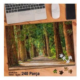 Asil Hobi Orman Yolu-Ağaçlar-Doğa-Manzara Yapboz-Ayak Destekli Çerçeveli 240 Parça Puzzle
