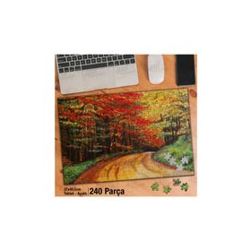 Asil Hobi Orman Yolu-Ağaçlar-Sonbahar Yapboz-Ayak Destekli Çerçeveli 240 Parça Puzzle