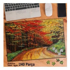 Asil Hobi Orman Yolu-Ağaçlar-Sonbahar Yapboz-Ayak Destekli Çerçeveli 240 Parça Puzzle