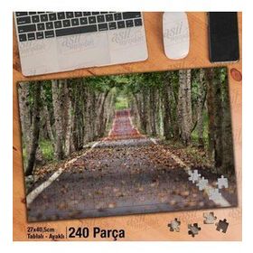 Asil Hobi Orman Yolu-Düşen Sararmış Yapraklar Yapboz-Ayak Destekli Çerçeveli 240 Parça Puzzle