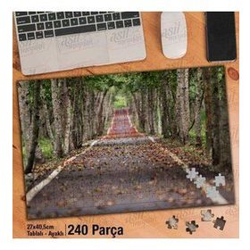 Asil Hobi Orman Yolu-Düşen Sararmış Yapraklar Yapboz-Ayak Destekli Çerçeveli 240 Parça Puzzle