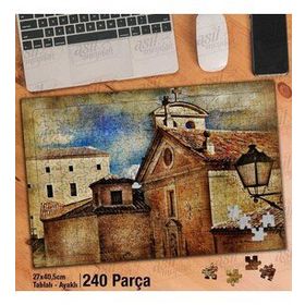 Asil Hobi Ortaçağ İspanya-Sanatsal Retro-Mimari Yapboz-Ayak Destekli Çerçeveli 240 Parça Puzzle