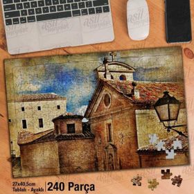 Asil Hobi Ortaçağ İspanya-Sanatsal Retro-Mimari Yapboz-Ayak Destekli Çerçeveli 240 Parça Puzzle