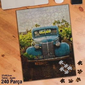 Asil Hobi Otomobil-Araba-Bağbozumu-Antika Yapboz-Ayak Destekli Çerçeveli 240 Parça Puzzle