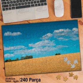 Asil Hobi Ova-Arazi-Gökyüzü-Bulutlar-Manzara Yapboz-Ayak Destekli Çerçeveli 240 Parça Puzzle
