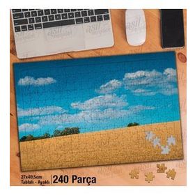 Asil Hobi Ova-Arazi-Gökyüzü-Bulutlar-Manzara Yapboz-Ayak Destekli Çerçeveli 240 Parça Puzzle