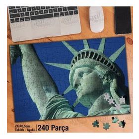 Asil Hobi Özgürlük Anıtı New York City-Şehir Yapboz-Ayak Destekli Çerçeveli 240 Parça Puzzle