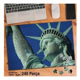 Asil Hobi Özgürlük Anıtı New York City-Şehir Yapboz-Ayak Destekli Çerçeveli 240 Parça Puzzle