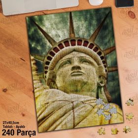 Asil Hobi Özgürlük Heykeli-Anıt-Newyork Yapboz-Ayak Destekli Çerçeveli 240 Parça Puzzle